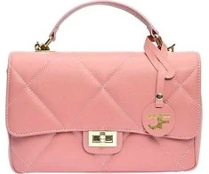 Carla Ferreri Dámská kožená crossbody kabelka CF2211 Rosa Scuro