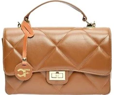 Carla Ferreri Dámská kožená crossbody kabelka CF2211 Cognac