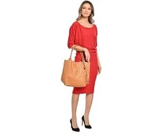 Carla Ferreri Women's leather Hobo handbag CF1619 Cognac