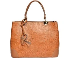 Carla Ferreri Women's leather handbag CF3127 Cognac