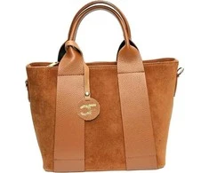 Carla Ferreri Women's leather handbag CF8156 Cognac