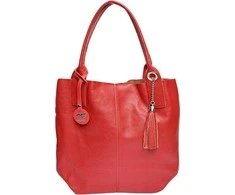 Carla Ferreri Women's leather Hobo handbag CF1619 Rosso