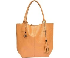Carla Ferreri Women's leather Hobo handbag CF1619 Cognac