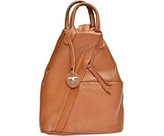 Carla Ferreri Women's leather backpack CF1625 Cognac