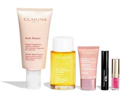 Maternity Set Clarins: Multi Active Jour Age-Defying Day Kreminis For Face, 15 ml + Body Partner Anti-Stretch Marks Body Kreminis Body, 175 ml + Wonder Volume Volumising Blakstienų tušas Juodas, 3 ml *Miniature + Tonikas Firming Body Oil, 100 ml + Lip Confort Lip Oil 04 1.