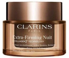 Clarins Extra Firming Night Kreminis atkuriamasis naktinis veido kremas sausai odai, 50 ml