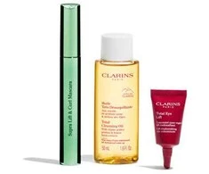 Set Clarins High Definition Eyes Blakstienų tušas Supra Lift &amp; Curl Juodas 8Ml + Total Eye Lift Sample 3Ml + Remove Make-up 50ml