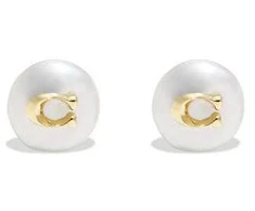 Coach Brass earrings with synthetic pearl 37351511GLD107