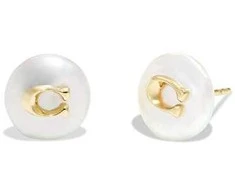 Coach Brass earrings with synthetic pearl 37351511GLD107