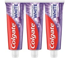 Colgate Advanced Baltas Violetinė Trio Dantų pasta 3 x 75 ml