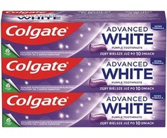 Colgate Advanced Baltas Violetinė Trio Dantų pasta 3 x 75 ml