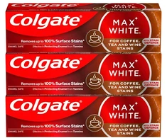 Colgate Max Baltas Coffee, Tea, Wine Dantų pasta Trio - Pasta na zuby 75ml