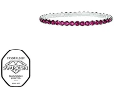Crystalp Elastic tennis bracelet with fuchsia Swarovski crystals Aura 22270.DRO.E