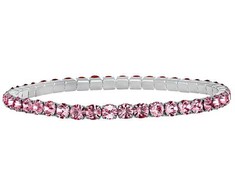 Crystalp Elastinė teniso apyrankė su rožiniais Swarovski kristalais Aura 22270.LRO.E