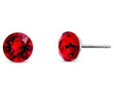 Crystalp Popular earrings with red Swarovski crystals Tubby Mini 4200.LSI.R