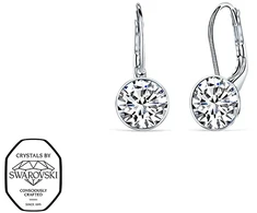Crystalp Plieniniai auskarai su Swarovski kristalais Diana 4119.CRY.E
