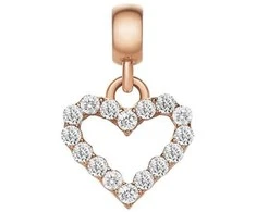 Daniel Wellington Auksuotas širdies formos pakabukas su skaidriais kristalais „Charms DW00400427“