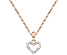 Daniel Wellington Auksuotas širdies formos pakabukas su skaidriais kristalais „Charms DW00400427“
