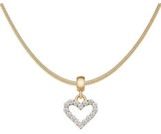 Daniel Wellington Auksuotas širdies formos pakabukas su skaidriais kristalais „Charms DW00400432“
