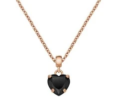 Daniel Wellington Auksuotas pakabukas su juoda širdele „Charms DW00400426“