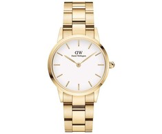Laikrodis Daniel Wellington Iconic Link 28 Gold Baltas DW00100567