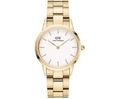 Laikrodis Daniel Wellington Iconic Link 32 Gold Baltas DW00100565