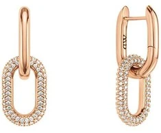 Daniel Wellington Blizgantys bronziniai auskarai 2 in 1 Crystal Link DW00400576