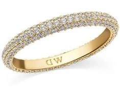 Daniel Wellington Sparkling Gold Plated Ring with Cubic Zirconia Pavé DW004017