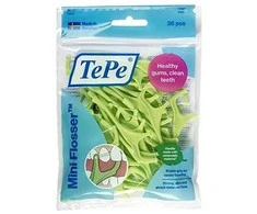 TePe Mini Flosser tarpdančių valiklis su dantų siūlu, 36 vnt.