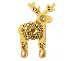 Deers Miss Goldie deer mini brooch