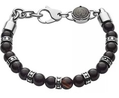 Diesel Vyriška karoliukų apyrankė su plieniniais ornamentais DX1163040