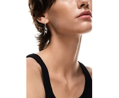 Diesel Single steel earring with crystals D Logo DX1706040