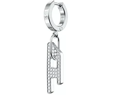 Diesel Single steel earring with crystals D Logo DX1706040