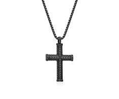 Diverse Juodas vyriškas plieno karoliai Cross N1000509