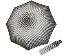 Doppler Moteriškas sulankstomas skėtis Magic Juodas&amp;Baltas Traced 7441465BW01