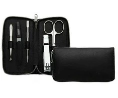 DuKaS Juodas manikiūro rinkinys vyrams "Zipper" 6 dalių "Premium Line