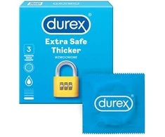 Prezervatyvai Durex Extra Safe 3 vnt, storesni, drėkinti