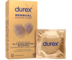 Durex Sensual Extra Lube prezervatyvai su papildomu lubrikantu 10 vnt