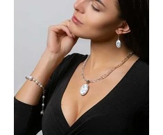 Elegantiška baltų nėrinių apyrankė su Lampglas perlais su grynu BP1 sidabru