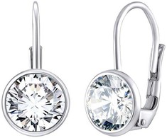 Elegantiški sidabrinis auskarai su skaidriu Swarovski cirkoniu SILVEGOB70607S