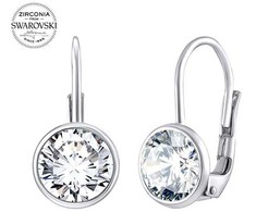 Elegantiški sidabrinis auskarai su skaidriu Swarovski cirkoniu SILVEGOB70607S