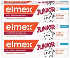 Elmex Profesionali dantų pasta „Junior Professional“ trijulėms, 3 x 75 ml