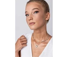 Emily Westwood Žavingi dvigubi karoliai iš plieno Malani EWN24003S