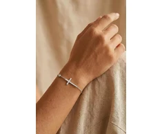 Emily Westwood Delicate steel bracelet with cross EWB260608S