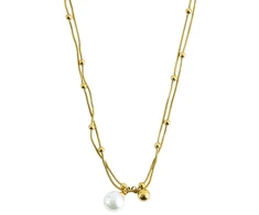 Emily Westwood Double auksinis-plated pearl pakabukas EWN260725G