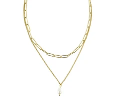 Emily Westwood Double Velora Gold Plated Pearl Necklace EWN260720G