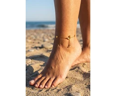 Emily Westwood Gold-plated anklet with butterflies EWA260733G