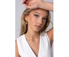 Emily Westwood Auksuoti koralo formos auskarai Camilla EWE250217G