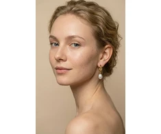 Emily Westwood Gold-plated dangle earrings with pearls EWE260731G