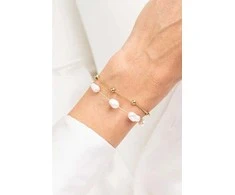 Emily Westwood Gold-plated double bracelet with pearls EWB250244G